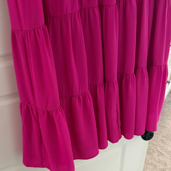 She + Sky Hot Pink Ruffled Mini Dress - Picture 4 of 6